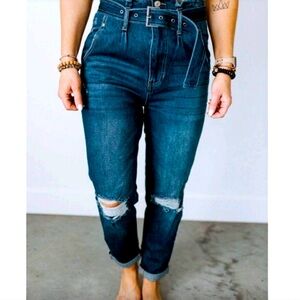 Kancan Belted Paperbag - Casual Out&About Jeans